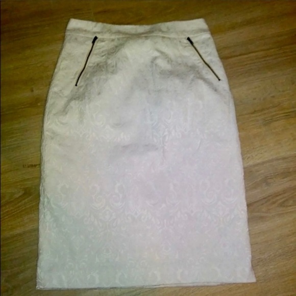 Nordstrom DE Collection white double zip pencil skirt - Picture 7 of 8